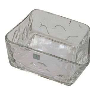 NWT , Vintage, PartyLite Square Embossed Crystal Bowl For Sale