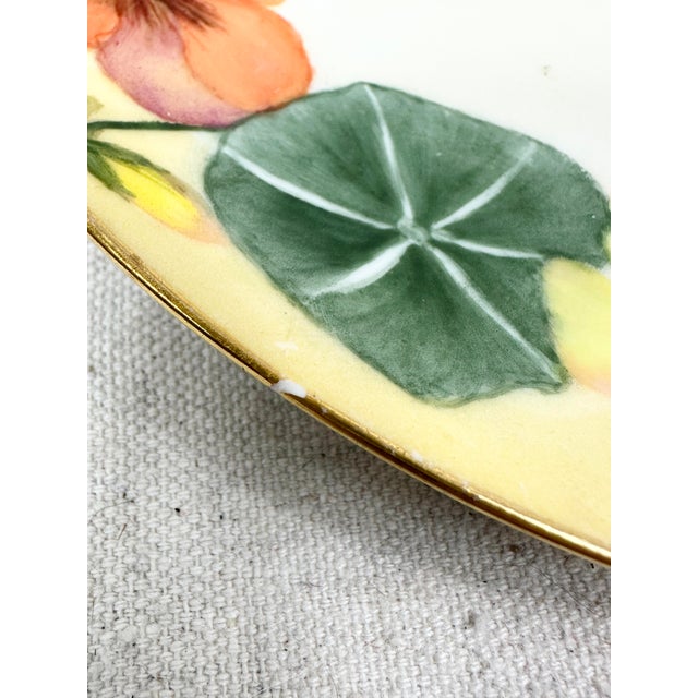 Vintage Bavarian Hand Painted and Signed Nasturtium Decorative Plate For Sale In New Orleans - Image 6 of 9