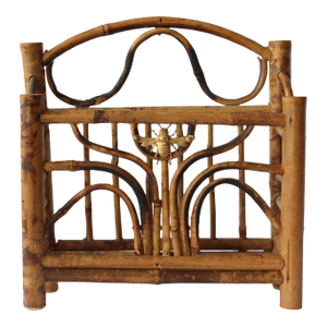 French Bamboo Letter Holder w/ Brass Bee