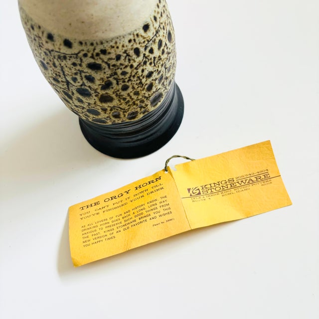 Brown Mid 20th Century Studio Pottery Drinking Horn by Kings Stoneware For Sale - Image 8 of 9