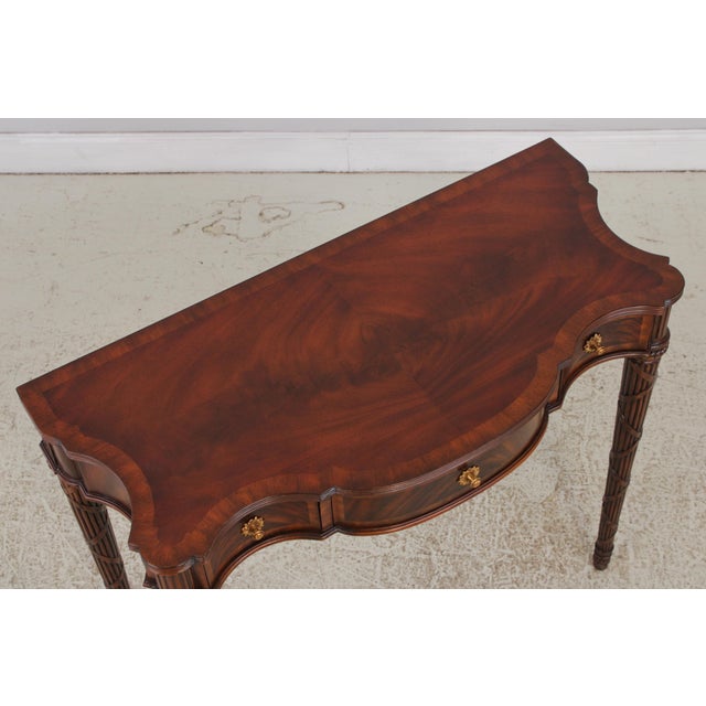 Maitland Smith Flame Mahogany Federal Style Console Table For Sale - Image 9 of 17