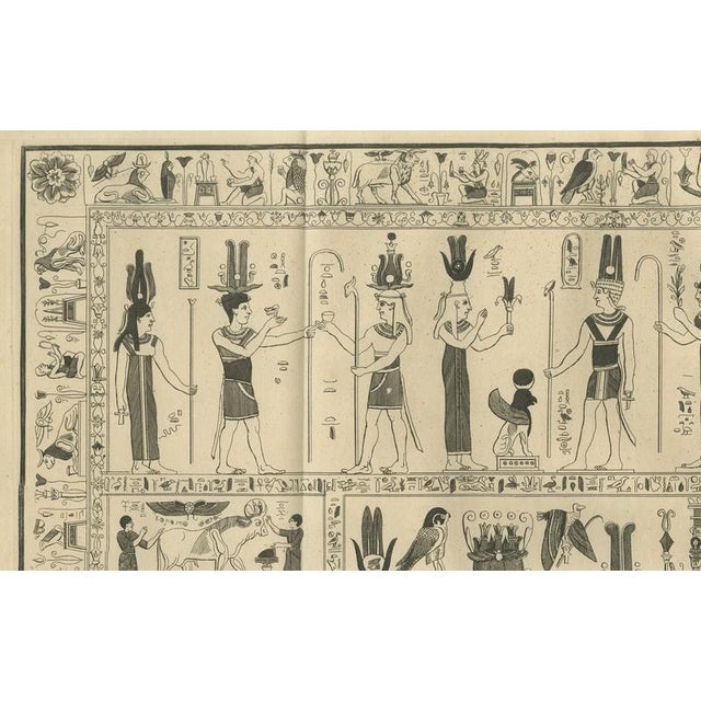 After Montfaucon, Bembine Tablet of Isis from Antiquity Explained, 1721, Engraving For Sale - Image 9 of 11