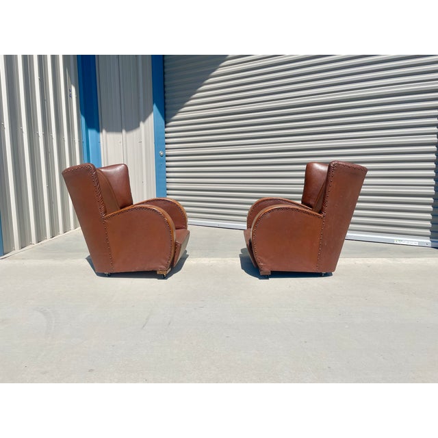Vintage Art Deco Vinyl Lounge Chairs Set of 2 Chairish