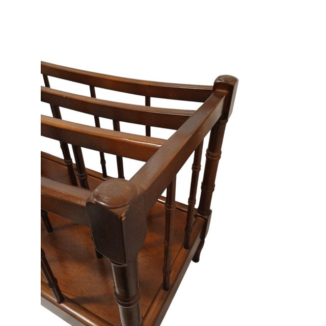 Vintage Canterbury Magazine Music Rack Colonial Wood Walnut Brown Cottage 3 Rack For Sale - Image 4 of 12