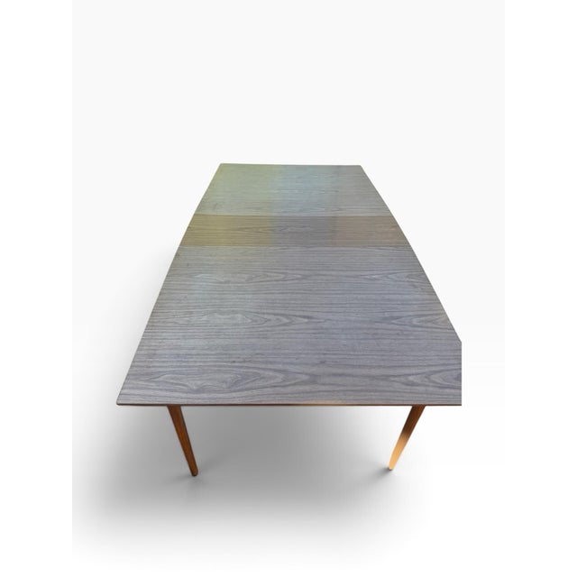 Wood Vintage Mid-Century Modern Formica Extendable Dining Table With Walnut Wood Legs For Sale - Image 7 of 10