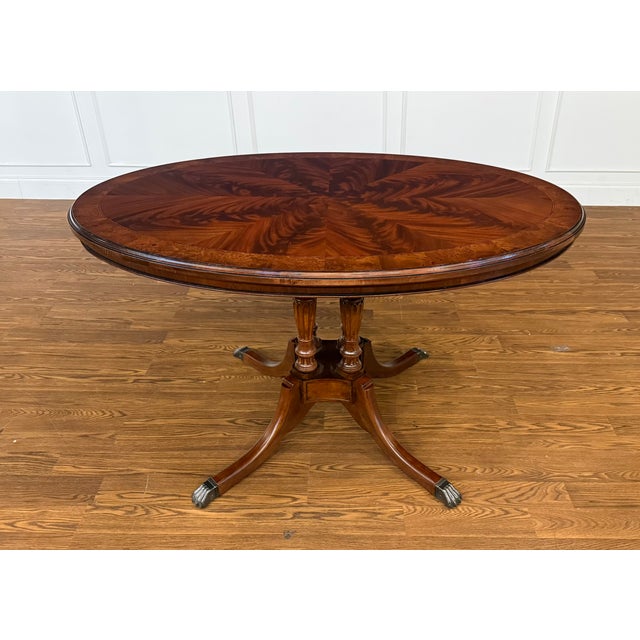 Brown Oval Mahogany Dining/Breakfast/Game/Foyer Table - Showroom Sample For Sale - Image 8 of 14