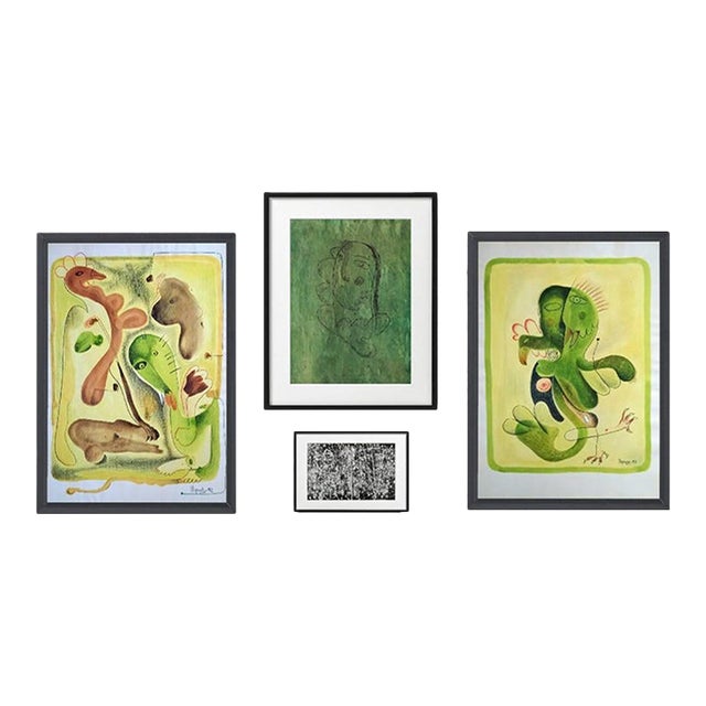 Collector Gallery Wall, Originals and Prints - Set of 4 For Sale