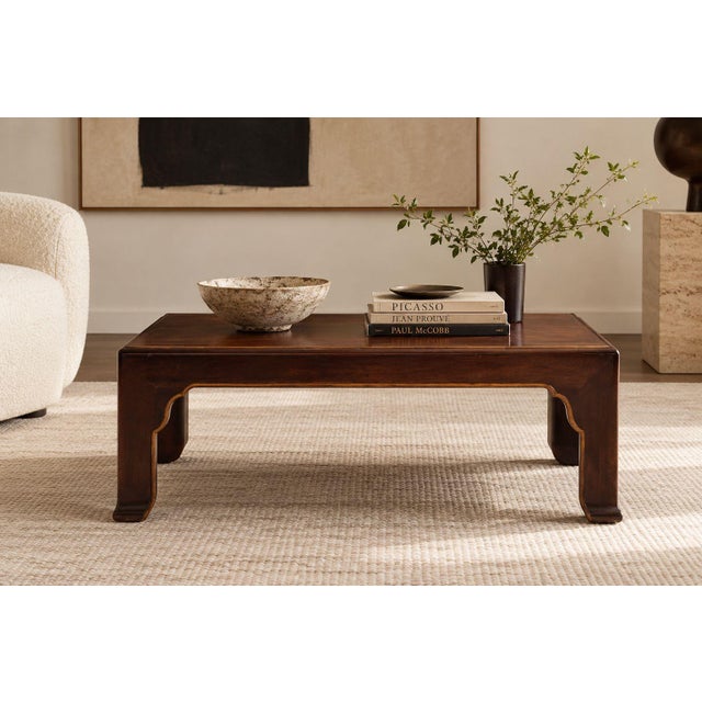 John Stuart Coffee Table With Geometric Veneered Top, C. 1960s For Sale - Image 4 of 13