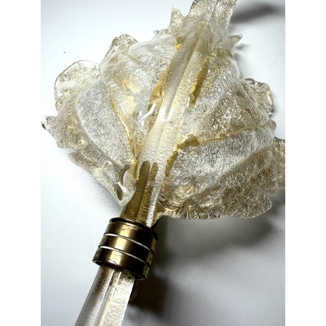 Gold Large Vintage Murano Glass and Gold Leaf Wall Light from Barovier & Toso, Italy, 1940s For Sale - Image 8 of 16