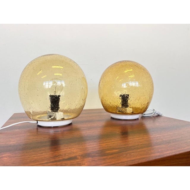 Mid-Century Modern Artglass Table Lamps, 1980s, Set of 2 For Sale - Image 3 of 8