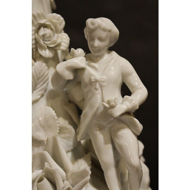 C. 1890 Pair of Meissen-Style Blanc De Chine Porcelain Lamps For Sale - Image 12 of 13