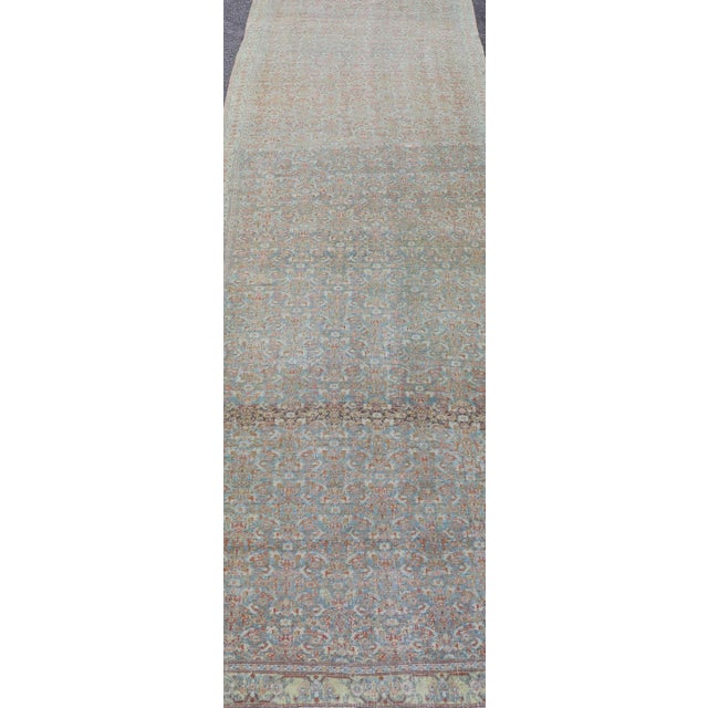 Early 20th Century Antique Persian Gallery Senneh Runner With All-Over Herati Design in Muted Colors For Sale - Image 4 of 11