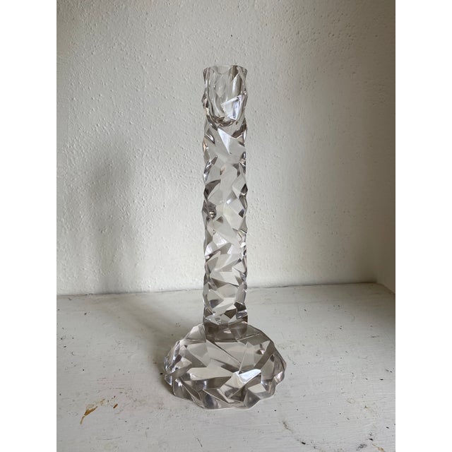 A monumental version of Van Day Truex’s renowned “rock crystal” candlesticks. This version is approximately 13” high....