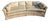 Vintage Hollywood Regency Chinoiserie Curved Ivory Sofa For Sale