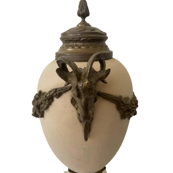 Late 19th Century 19th Century Napoleon III Marble and Bronze Urn Cassolettes- a Pair For Sale - Image 5 of 9