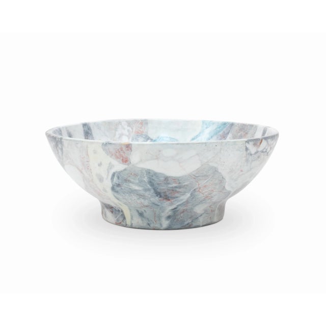 Mid-Century Modern Large Decorative "Marbled" Ceramic Bowl For Sale - Image 3 of 8