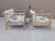 Pair of McGuire Target Back Lounge Chairs With 3 McGuire Footstools For Sale - Image 12 of 18