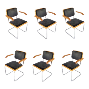 Set of 6 Thonet Cesca Chairs by Marcel Breuer, Attributed