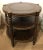 Round Transitional Chocolate Brown Leather and Brass Center Table For Sale In Atlanta - Image 6 of 6