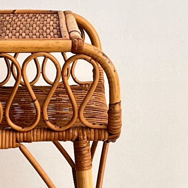 Mid-Century Italian Bamboo and Rattan Nightstands, 1960s, Set of 2 For Sale - Image 6 of 11