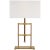 Ray Booth by Visual Comfort Signature Alda 25" Adjustable Table Lamp in Antique-Burnished Brass and Walnut with Linen Shade For Sale