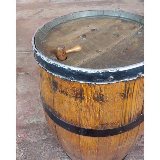 19th Century Antique Oak Wine Barrel Chairish