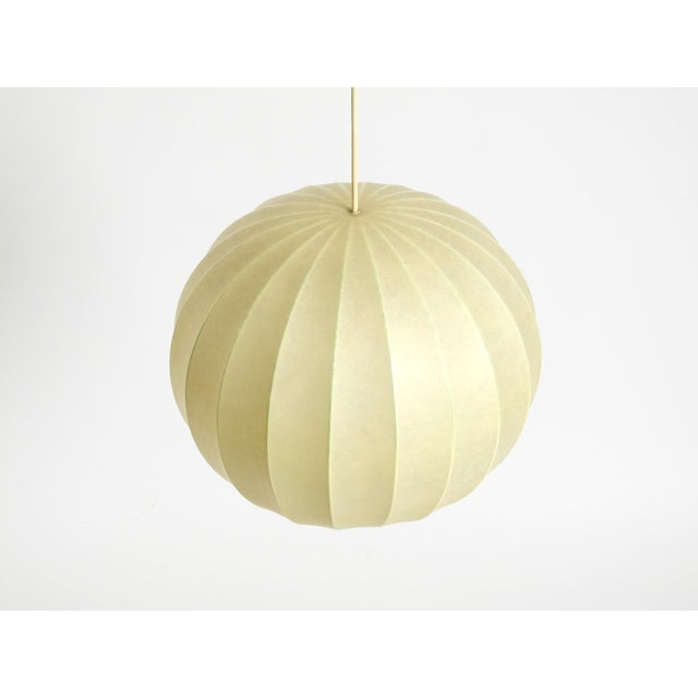 Mid-Century Modern Round Cocoon Pendant Lamp, 1960s For Sale - Image 3 of 15