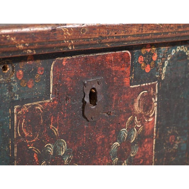 Antique Storage Chest in Dark Tones, 1870s For Sale - Image 5 of 18