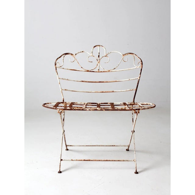 Antique Metal Garden Bench For Sale - Image 4 of 12