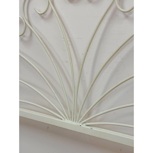 Pair of White Wrought Iron Twin Headboards French Country Farmhouse Whimsical For Sale - Image 10 of 13