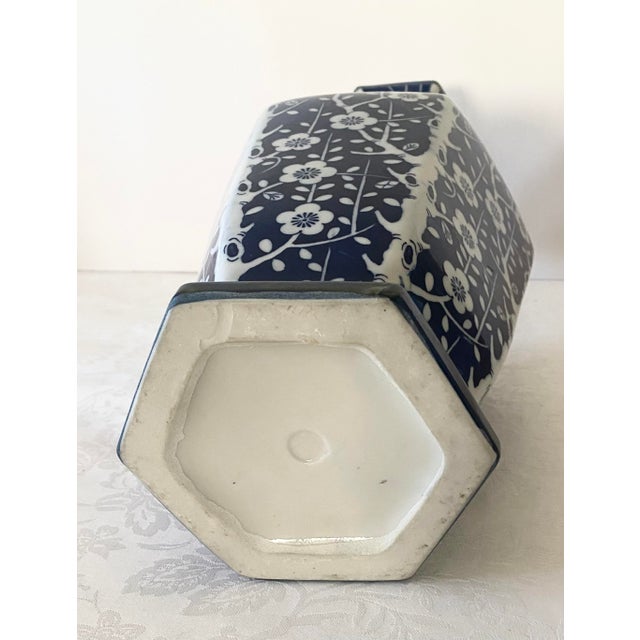 Late 20th Century Blue and White Large Vase Mid 20th Century Excellent Mint Condition For Sale - Image 5 of 12