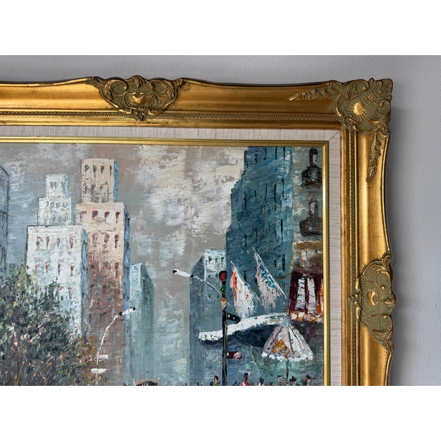 Wood Vintage Windsor Impressionist Cityscape Oil on Canvas Painting – Framed For Sale - Image 7 of 11
