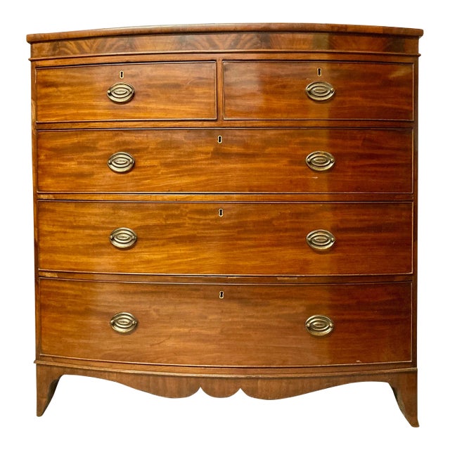 19th Century English Mahogany Chest of Drawers For Sale