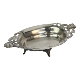 French Art Nouveau Tray in Silver Metal, 1890s For Sale