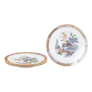 Japan Series Dinner Plates in Faience from Rörstrand, Sweden, Set of 4 For Sale