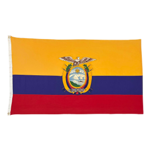 Vintage Cotton Sewn Flag of Ecuador
