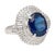 2020s Gia Certified 6.75 Carat Oval Blue Sapphire and Diamond Ballerina Ring Size 7 For Sale - Image 5 of 9