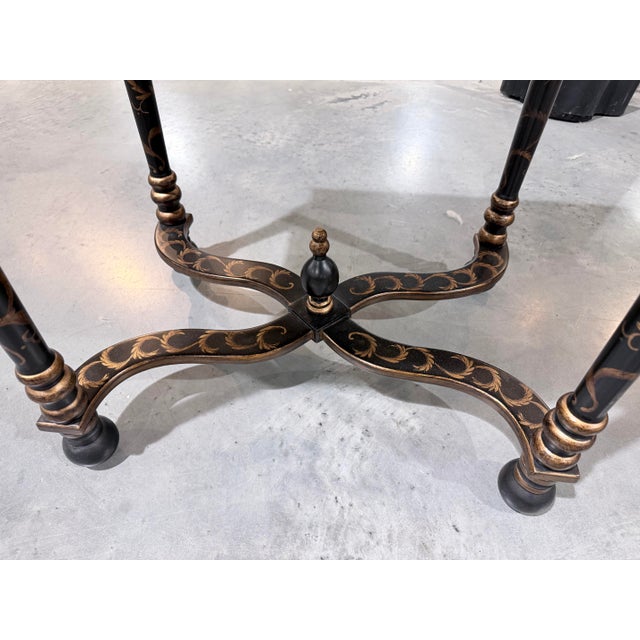 Black Late 20th Century Decorative Japanned Chinoiserie Tray Side Tables For Sale - Image 8 of 9