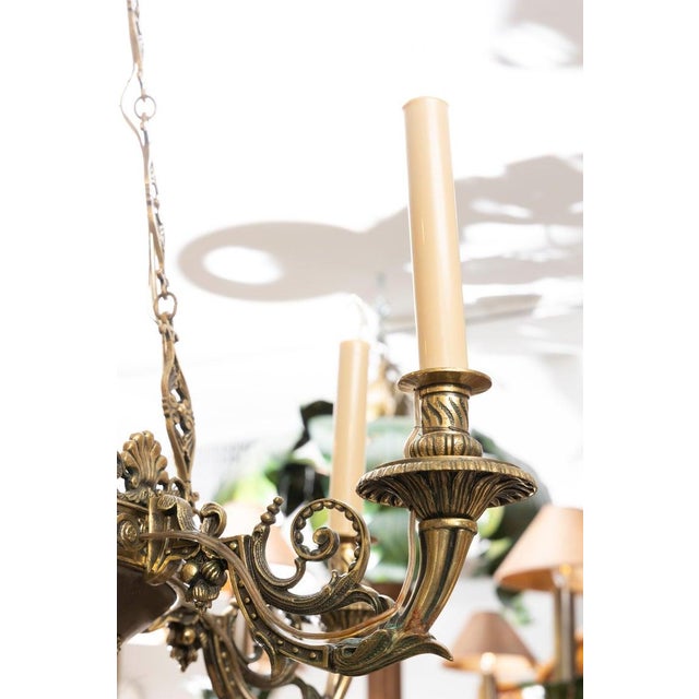 Mid 20th Century Russian Renaissance Revival Style Six-Light Bronze Chandelier For Sale - Image 4 of 6