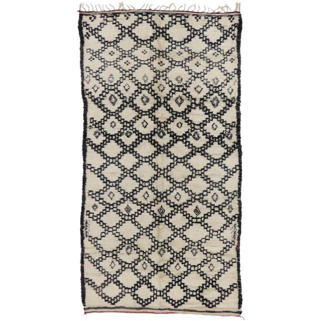 Vintage Berber Beni Ourain Moroccan Rug - 06'02 X 11'05 For Sale - Image 9 of 9