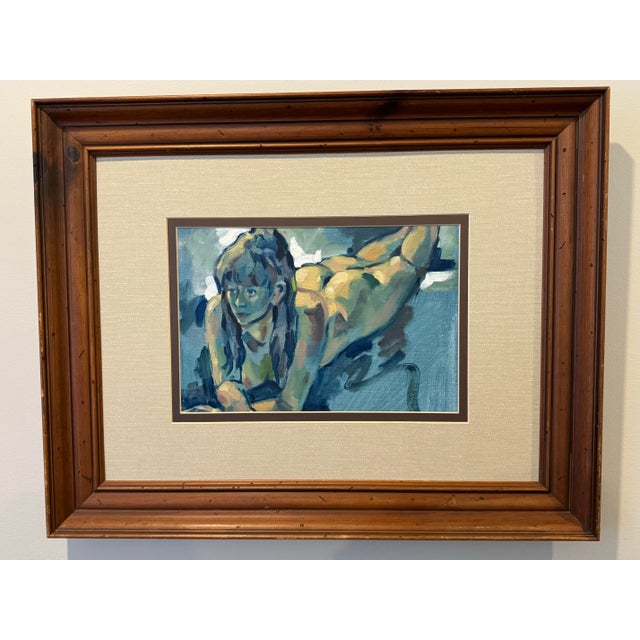 Original Oil on Canvas Board Nude Painting by Artist "Lisa K" Framed For Sale - Image 9 of 9