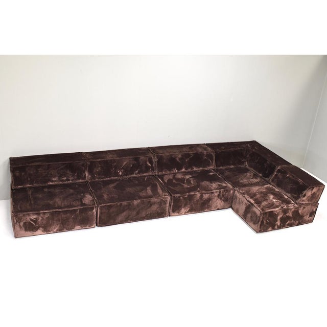 Vintage cor trio sofa in new dark chocolate brown velvet. The velvet can be brushed to give it a different look, with...