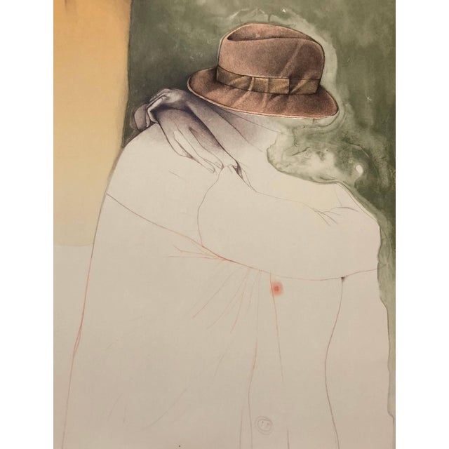 Surrealism Bruno Bruni, Al Quattro Large Surrealist Modernist Lithograph Embracing Couple For Sale - Image 3 of 7
