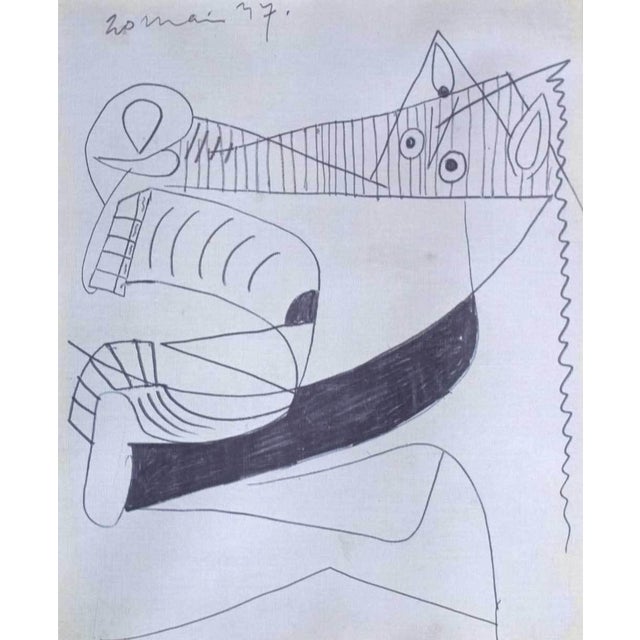 1990s P. Picasso Guernica Horse Numb. Limited Ed 89/199 EMBOSSed 61x40cm +Custom Frame For Sale - Image 5 of 6