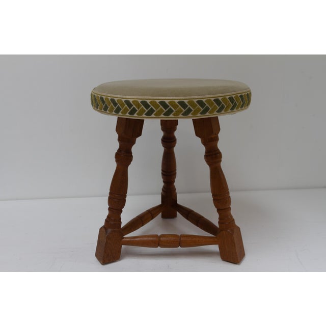 Mid-Century Danish Oak Tripod Stool, 1950s For Sale - Image 10 of 18