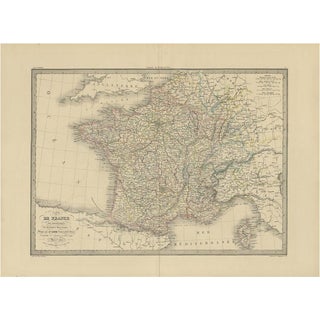 Antique Map of France by Lapie, 1842 For Sale