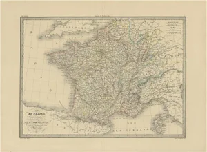 Antique Map of France by Lapie, 1842