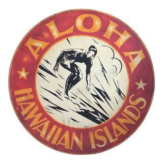Vintage "Hawaiian Islands" Sign by Steven Neill For Sale