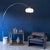 Vintage Italian Chrome Arc Floor Lamp with Opaline Shade, 1970s For Sale - Image 3 of 13