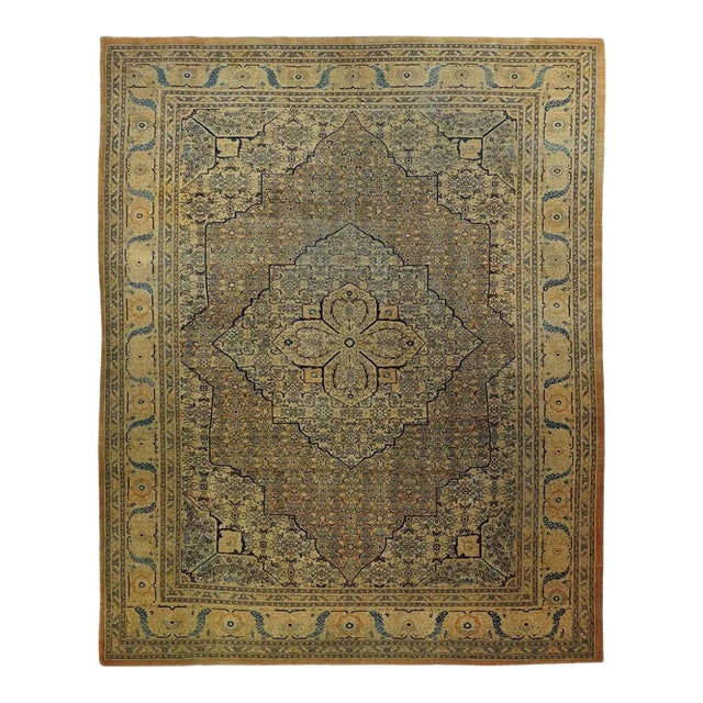 Late 18th Century Antique Tabriz Rug 9'1'' x 11'10'' For Sale